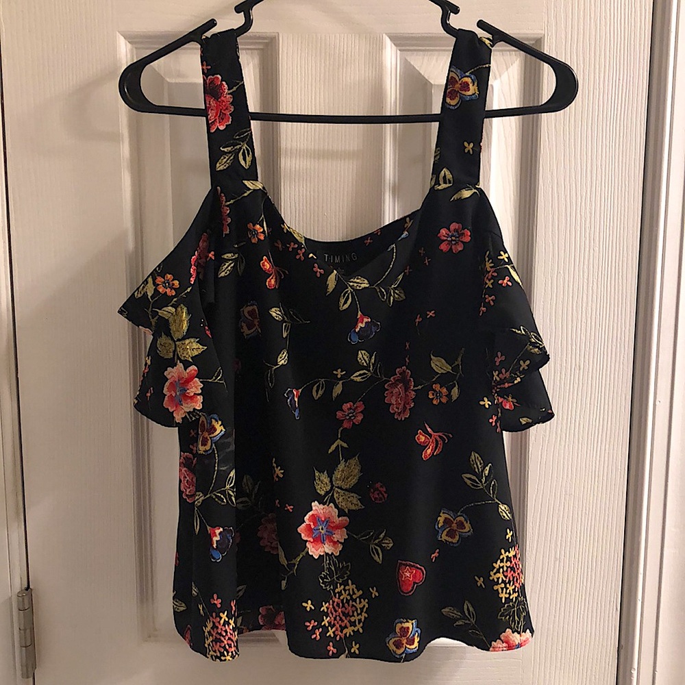 Floral black blouse